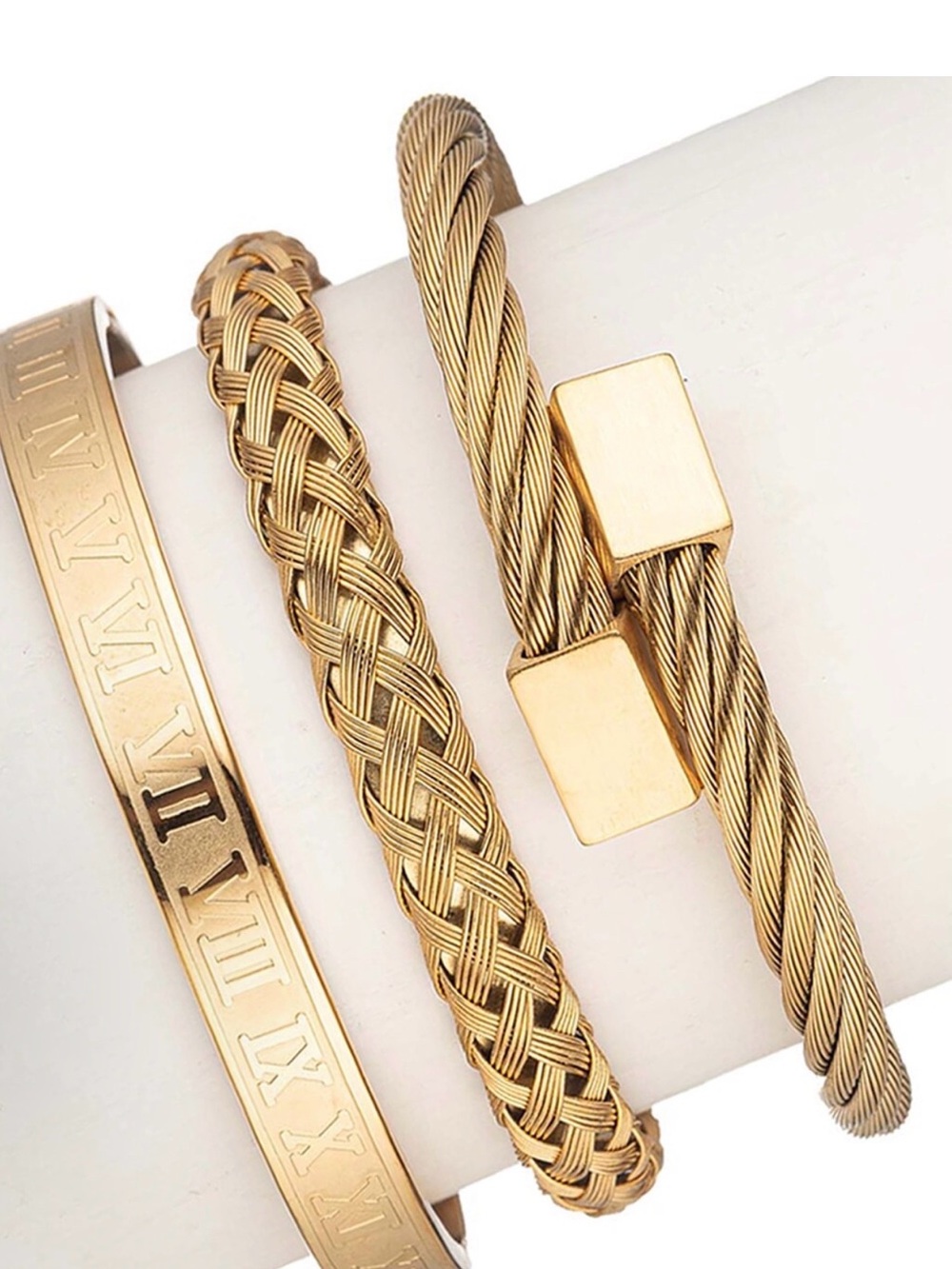 Eye Candy LA Titanium 3pc Bracelet Set
